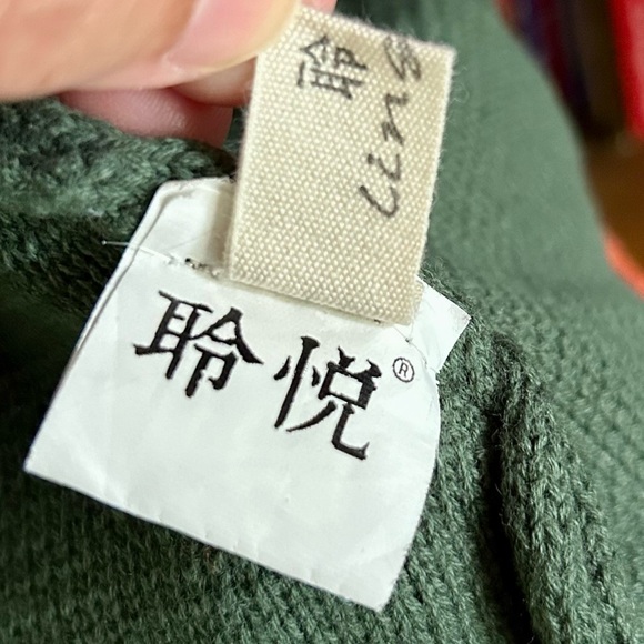 Boutique Hunter Green Orange Trim Cowl Knit A-Line Pockets Swing Tunic Dress M - Picture 6 of 8